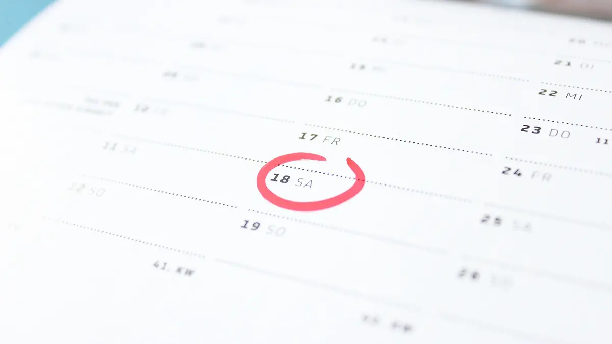 calendar with circled date