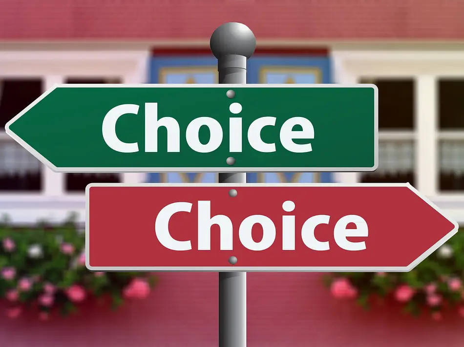two choice signs pointing different ways