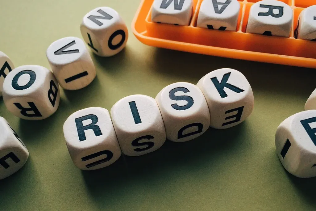 risk spelled out with dice