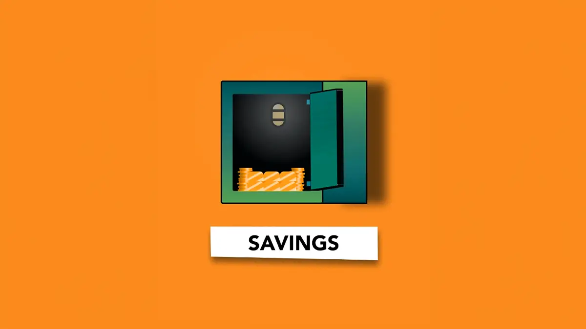 vault open with the word savings in front of it